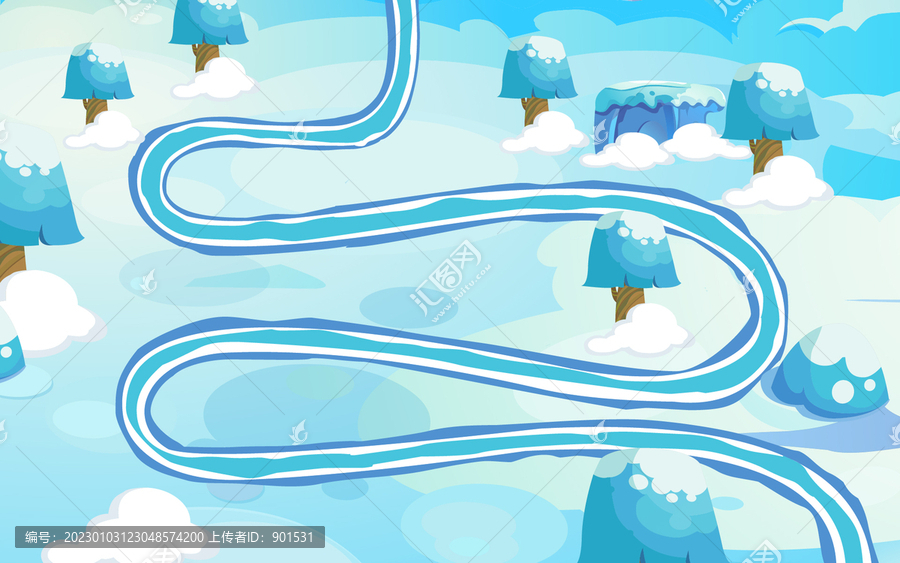 原創(chuàng)卡通矢量游戲雪景