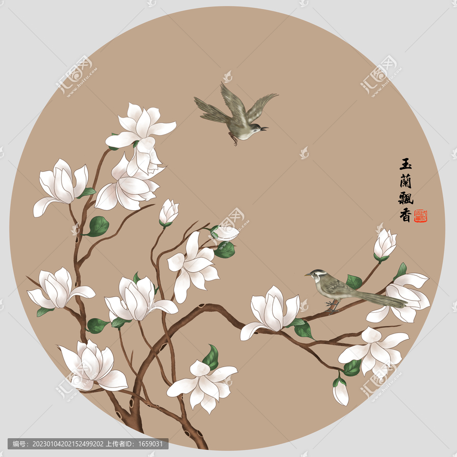 圓形玉蘭花