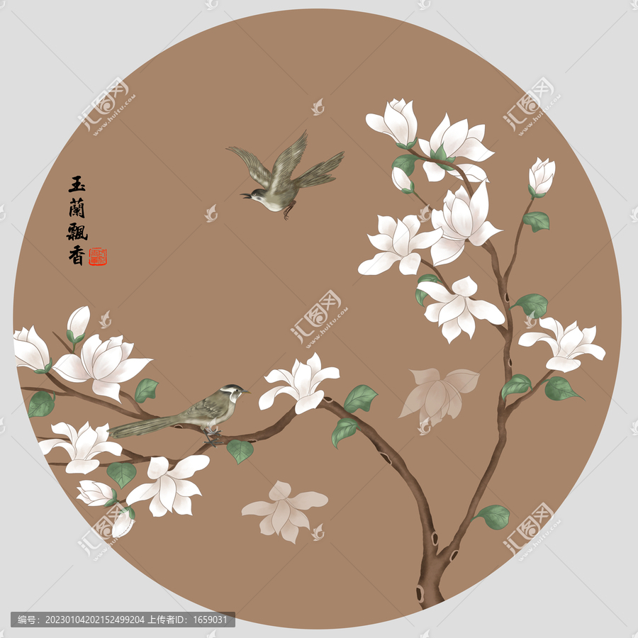 圓形玉蘭花