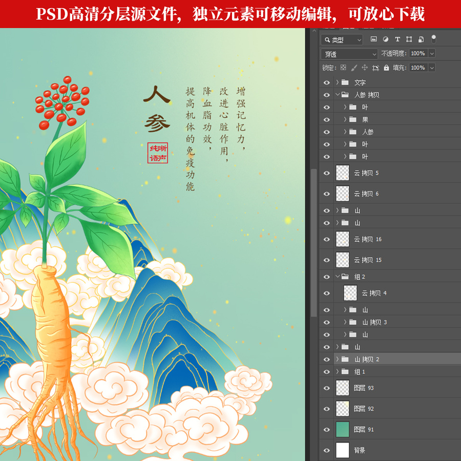 人參插畫