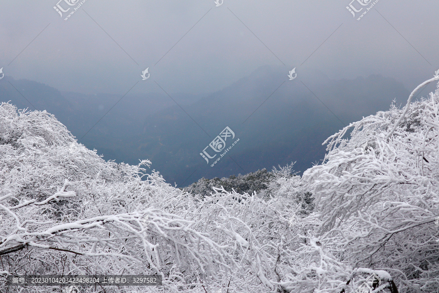 下雪后的山坡