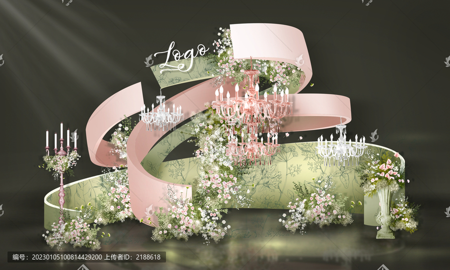 果粉綠后現(xiàn)代田園婚禮效果圖