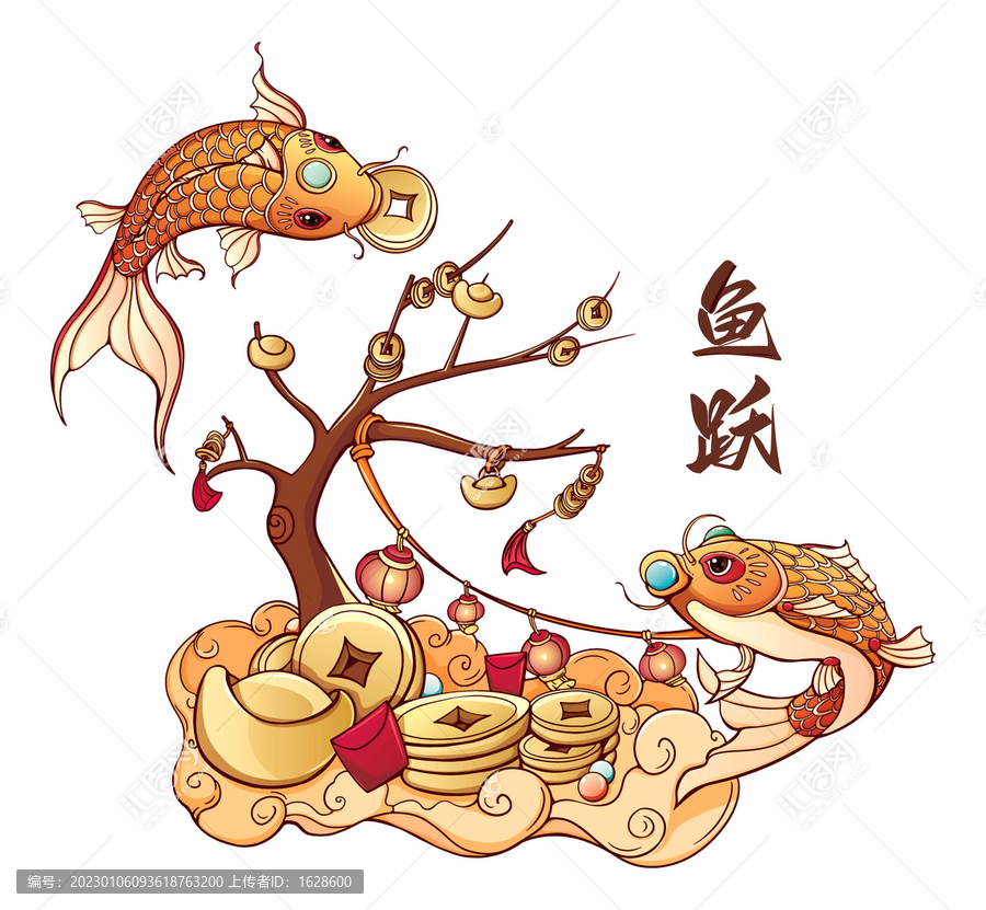 錦鯉魚春節(jié)年畫