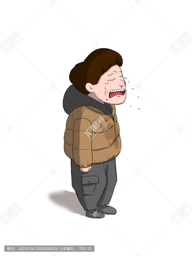 崩潰大哭的青年