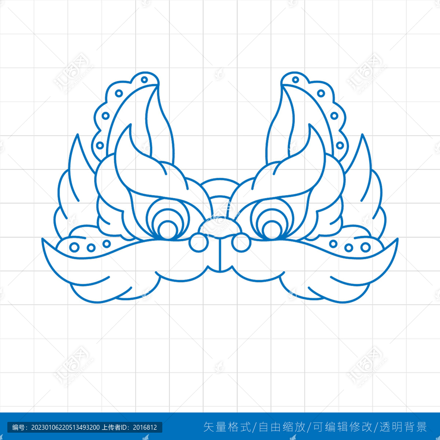 舞獅面具圖案