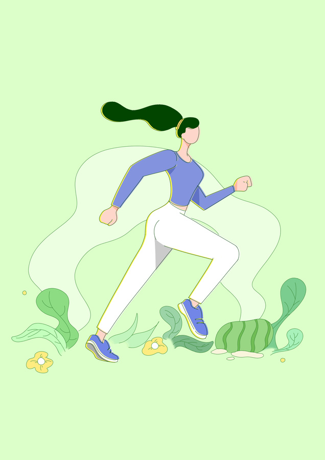扁平商業(yè)風(fēng)運(yùn)動(dòng)人物插畫