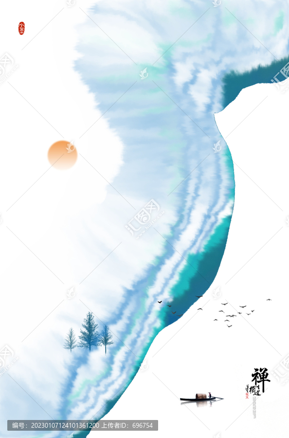 禪意新中式水墨山水