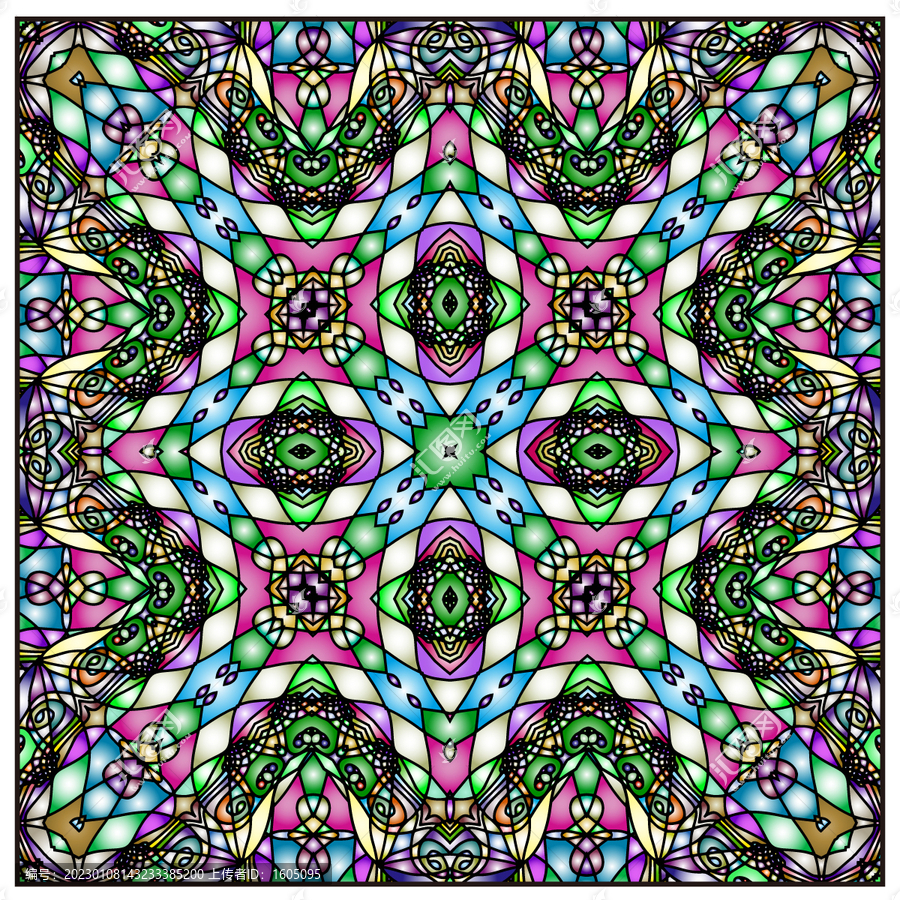 教堂玻璃幾何裝飾畫