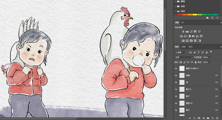 背雞小孩