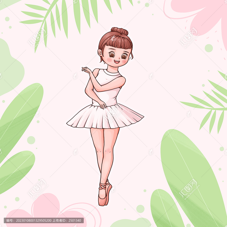原創(chuàng)卡通可愛芭蕾舞女孩