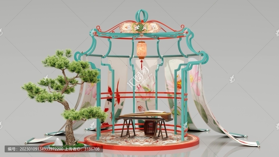 新年新春唐風(fēng)裝飾亭美陳
