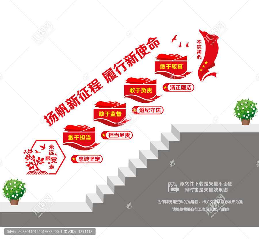 新征程新使命樓梯墻