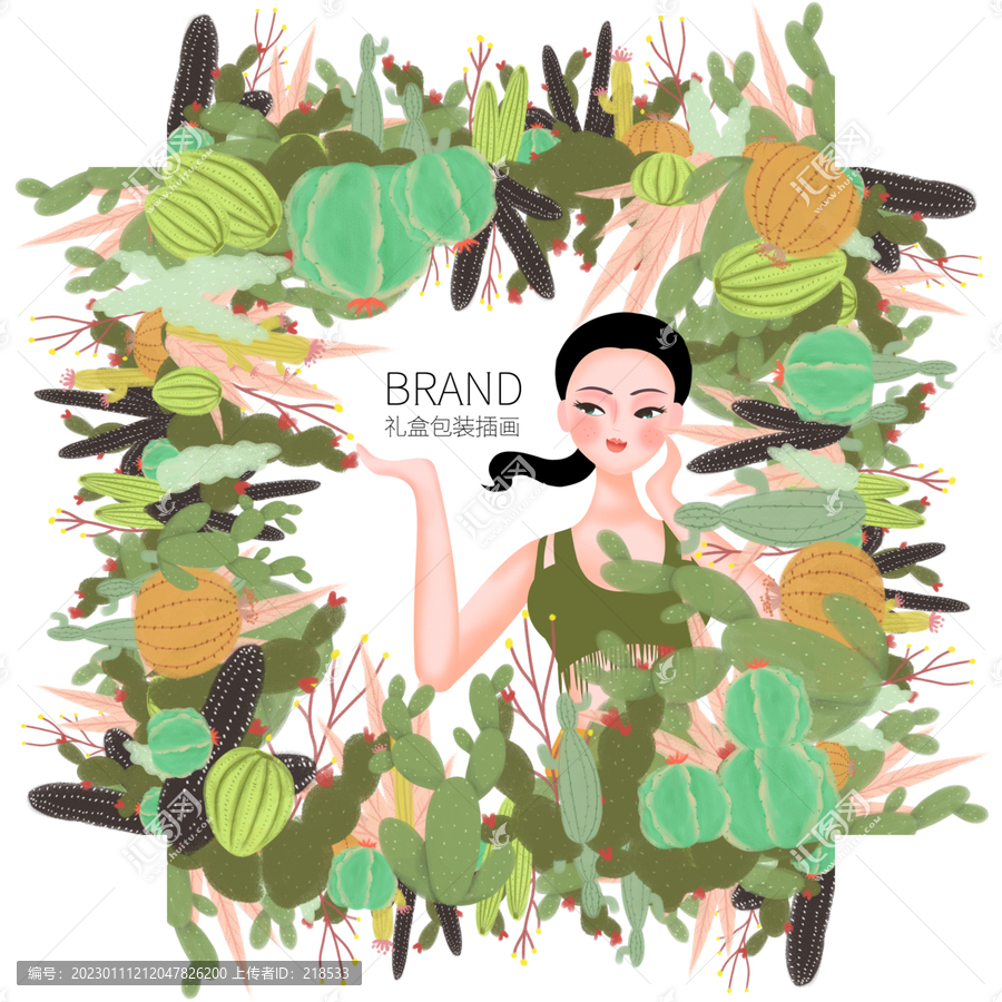 化妝品護(hù)膚品禮盒包裝插畫(huà)