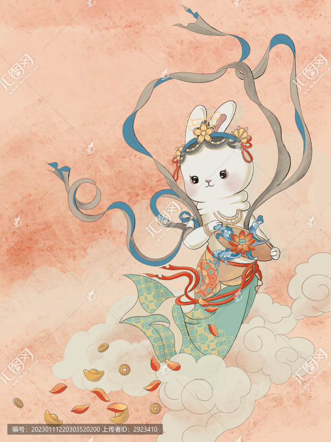 六時吉祥兔粉色