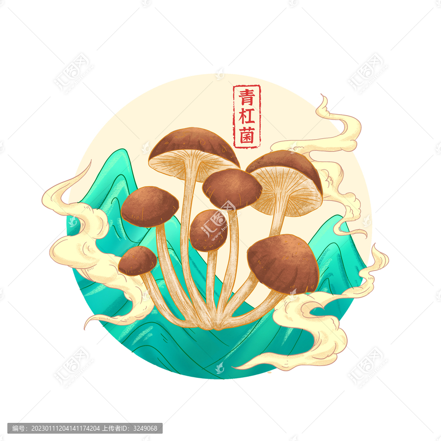 青杠菌插畫