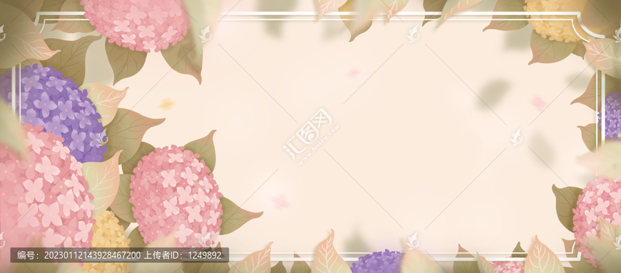 繡球花插畫背景