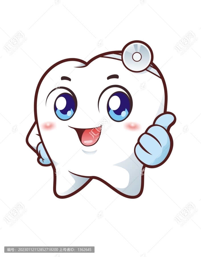 卡通可愛牙醫(yī)生豎大拇指