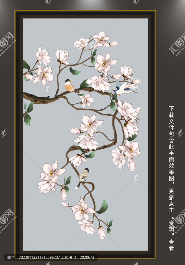 花鳥(niǎo)墻紙壁畫(huà)