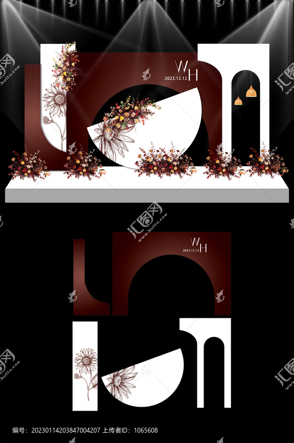 酒紅婚禮舞臺(tái)設(shè)計(jì)