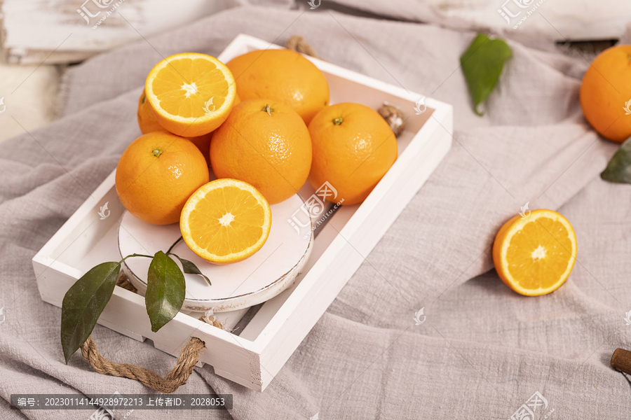 橙子水果粗麻布背景