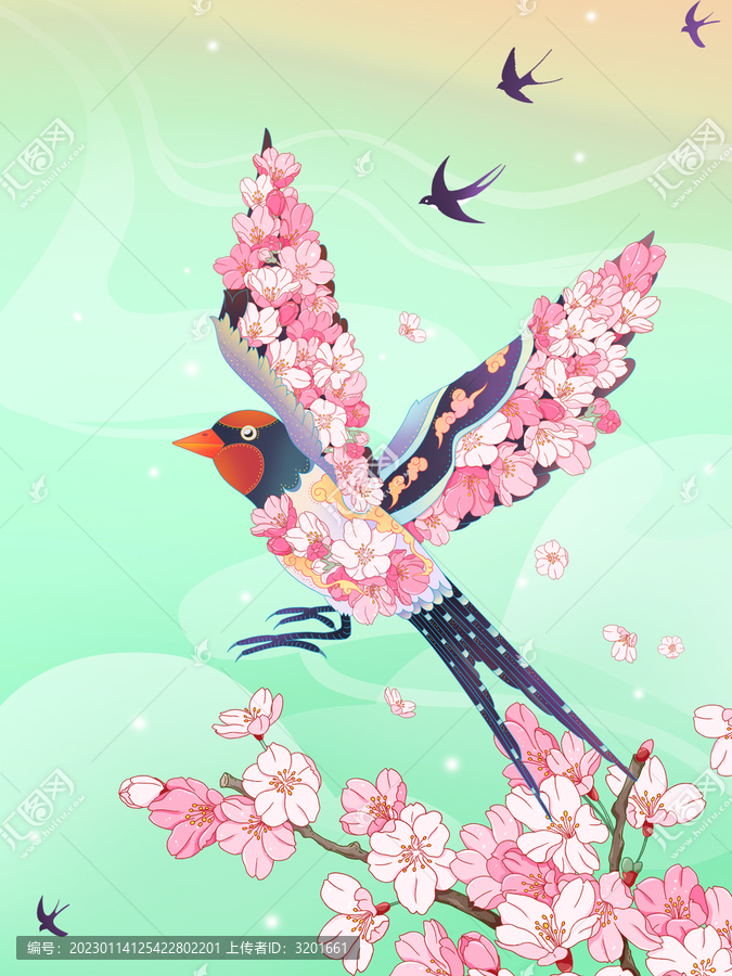 春天燕子穿花衣