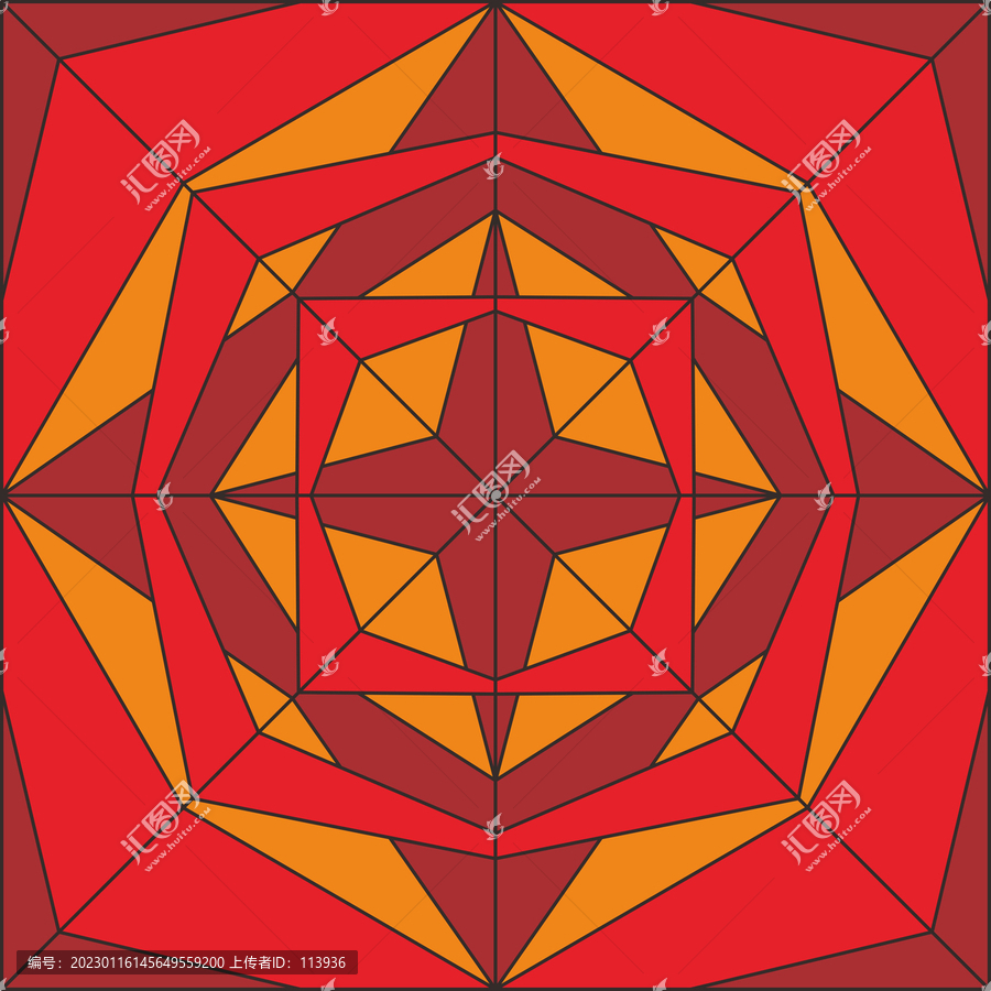 紅色拼接花紋