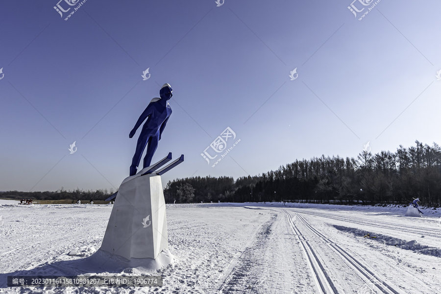 滑雪雪雕景观