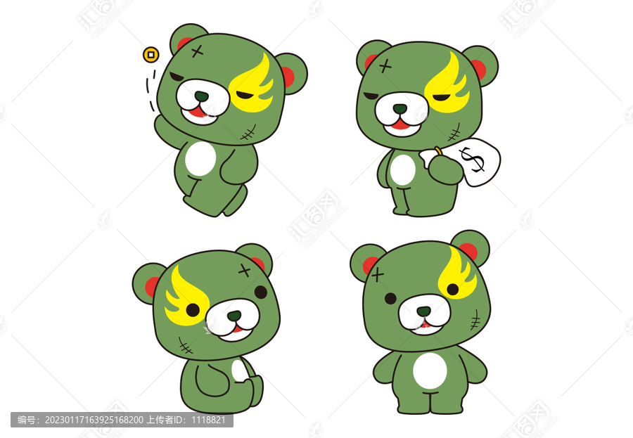火焰熊卡通形象吉祥物