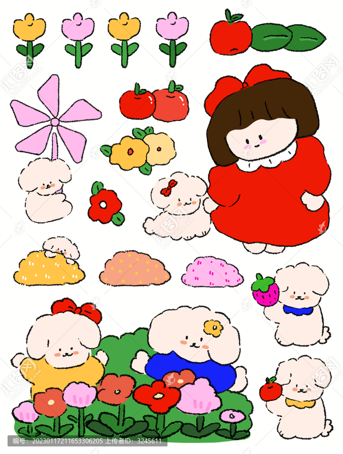 田園生活手帳貼紙圖案