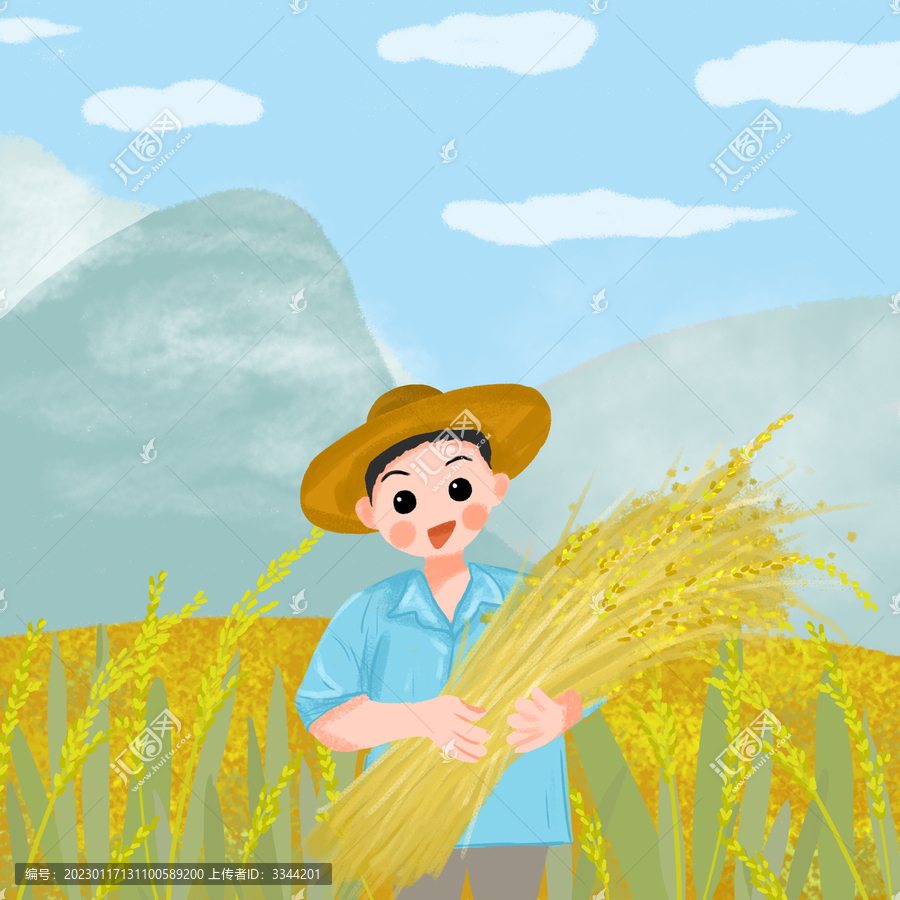大米包裝插畫