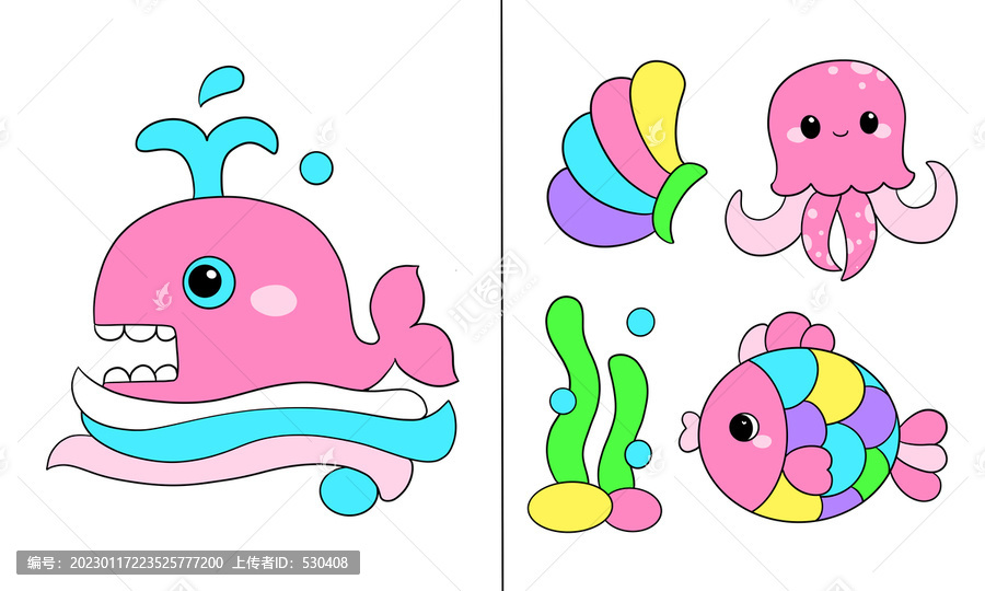 卡通鯨魚