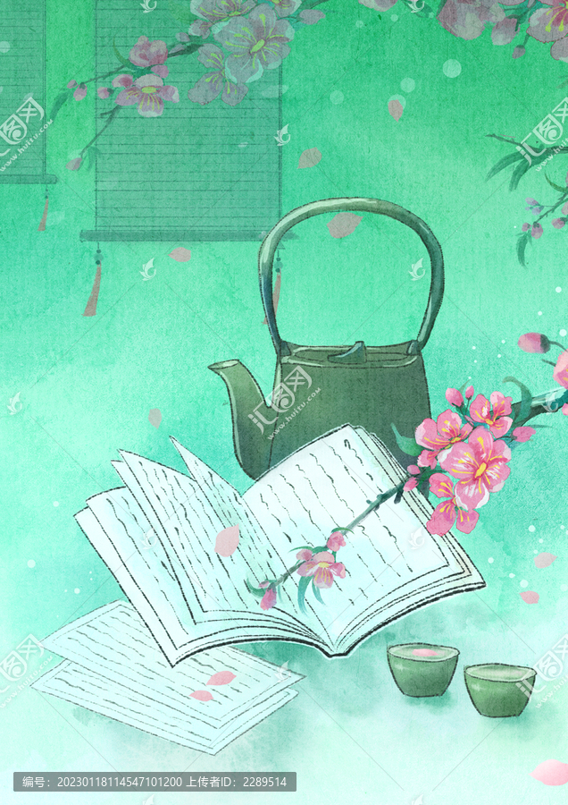 國風春季桃花意境圖