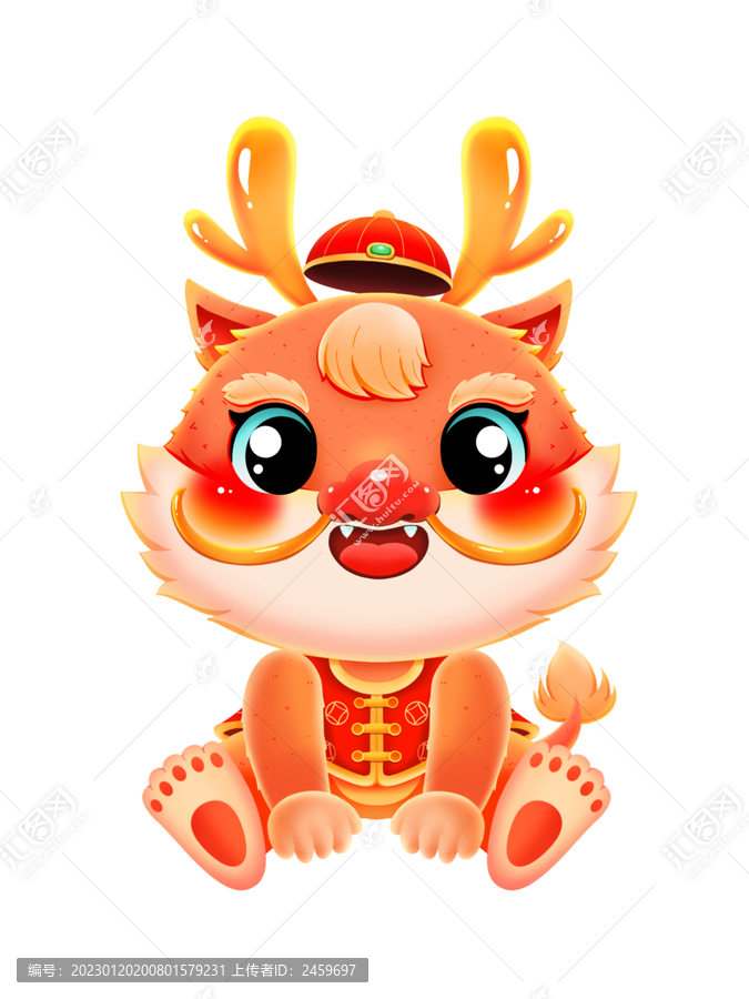 龍年新年春節(jié)坐下的小龍