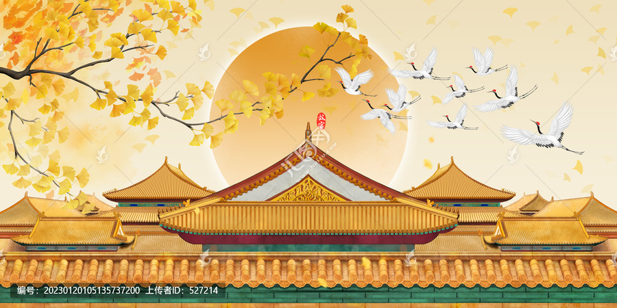 故宮銀杏插畫