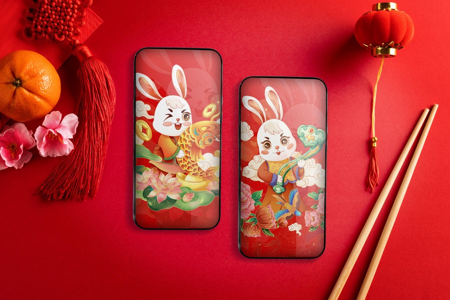 兔年國潮插畫吉祥如意