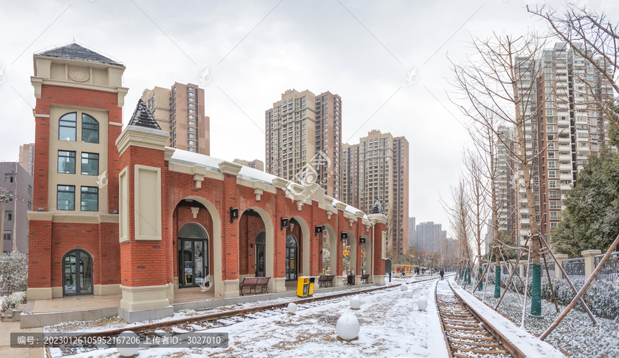 庐州铁线公园雪景全景图