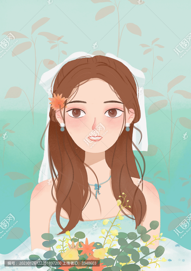 女孩和花