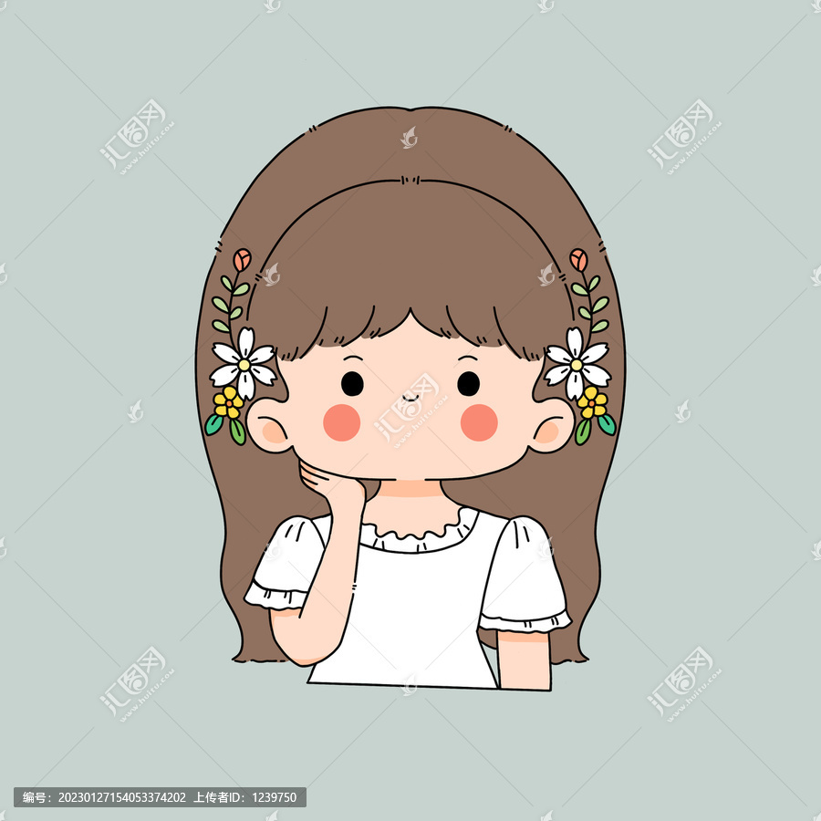 卡通女孩簡筆畫花仙子可愛貼紙