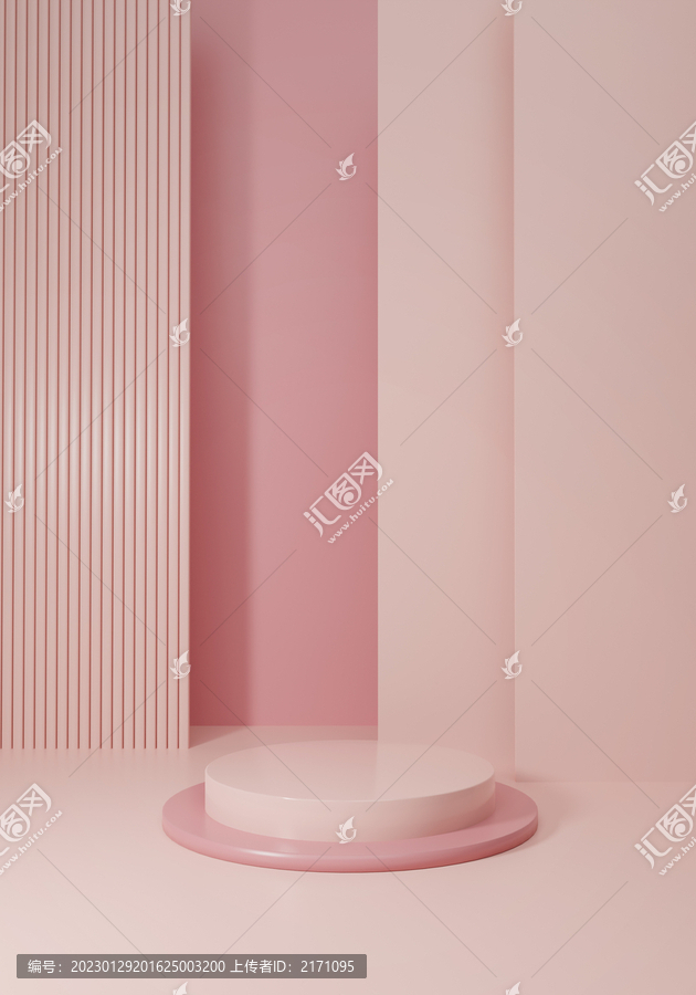 粉色3D靜物展示臺(tái)