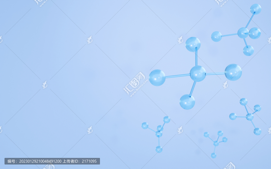 化学分子模型3D渲染医学背景