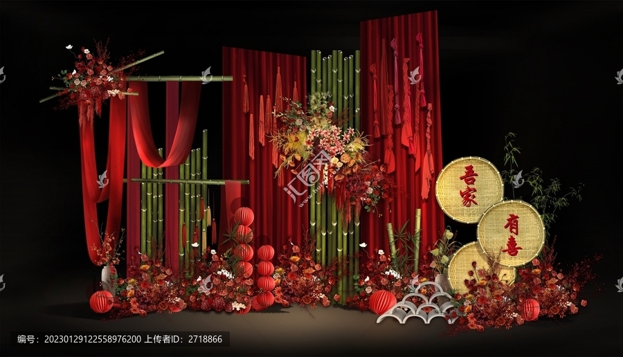 小眾中式婚禮迎賓區(qū)效果圖