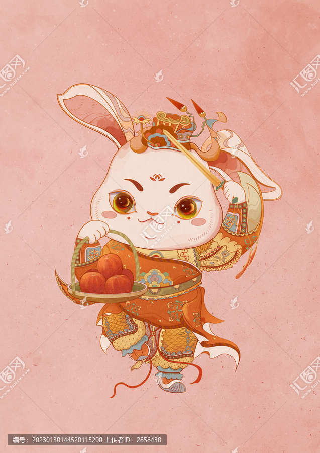 國潮兔子門神