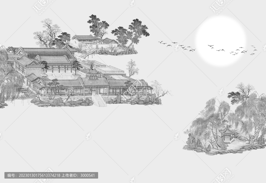 中式山水建筑