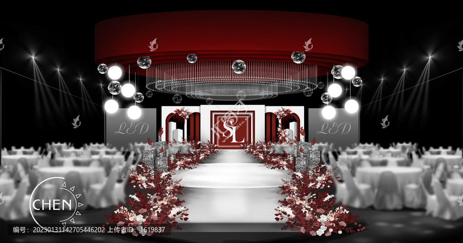 紅白泰式婚禮效果圖秀場(chǎng)風(fēng)
