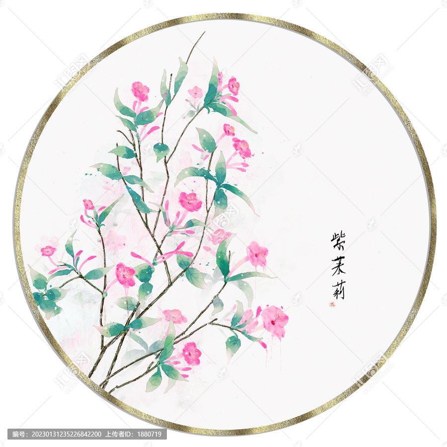 水彩紫茉莉