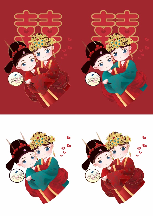 古代卡通一Q版人物之結(jié)婚