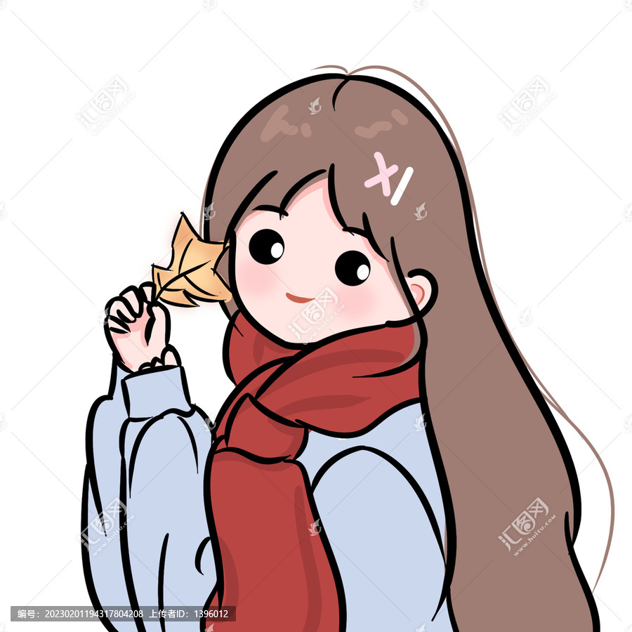 可愛女生頭像插畫