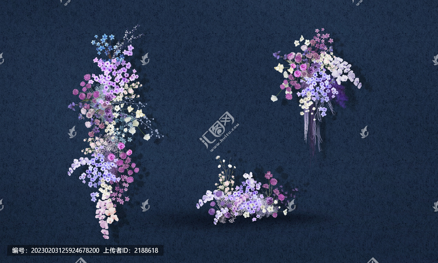 粉紫高端婚禮手繪花藝