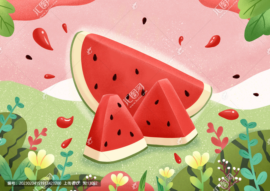 西瓜水果類(lèi)商業(yè)插畫(huà)