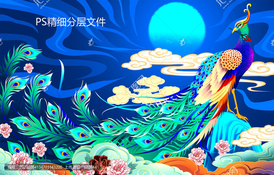 孔雀插畫